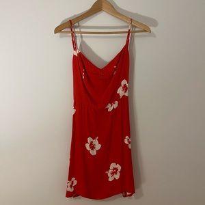 Reformation dress. Backless, red mini dress.